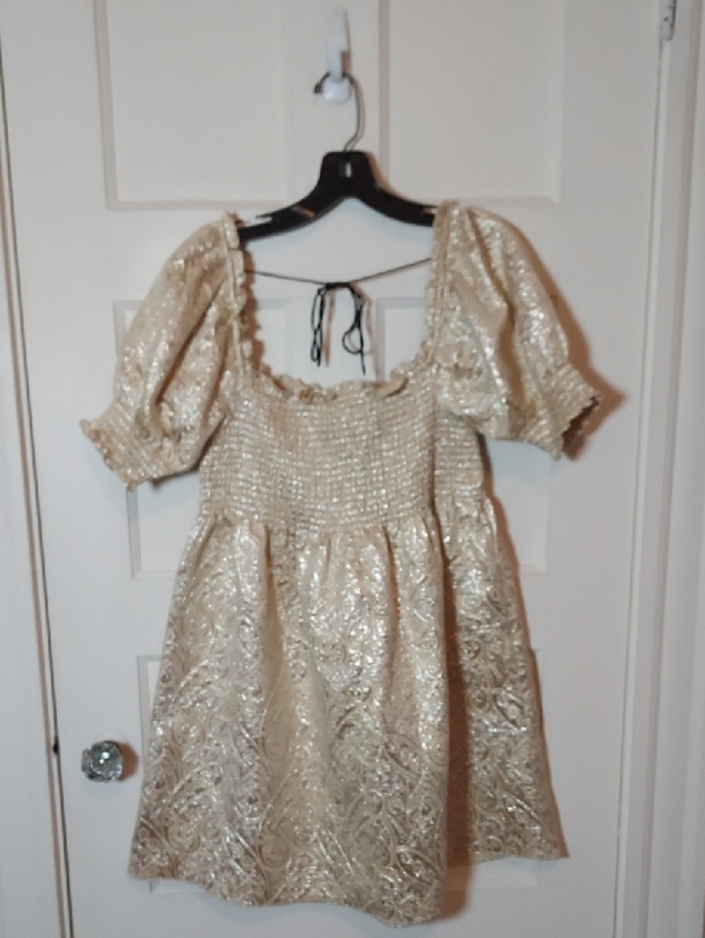 Hill House Home Athena Nap Dress in Gold Brocade Size Medium - Picture 13 of 16
